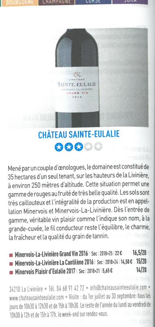 MINERVOIS LA LIVINIERE AOC DE L'ANNEE ! Château Sainte Eulalie